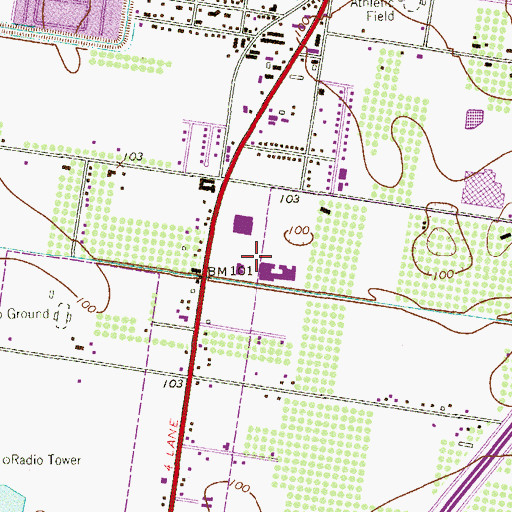 Topographic Map of Hidalgo County Sheriff's Office, TX