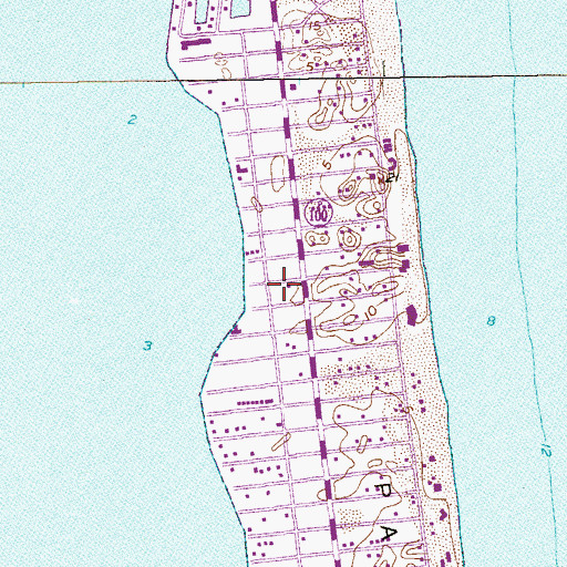 Topographic Map of South Padre Island Police Department, TX