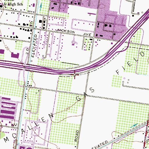 Topographic Map of McAllen Police Department Substation, TX