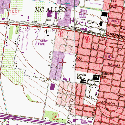 Topographic Map of McAllen Police Department Substation, TX