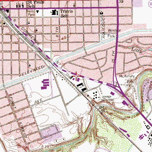 Topographic Map of Harlingen Police Department, TX