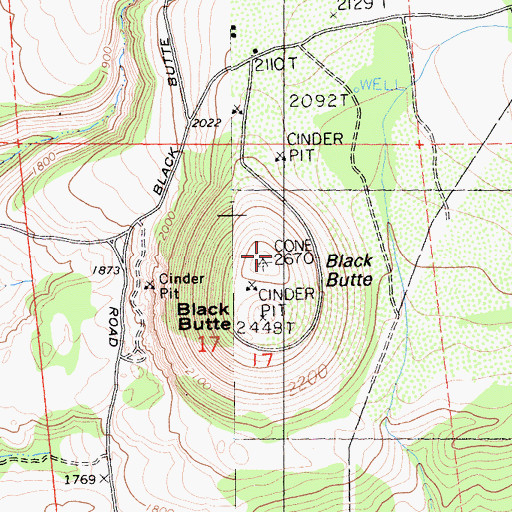 Topographic Map of Black Butte, CA
