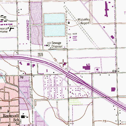 Topographic Map of Weslaco Police Department, TX