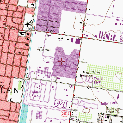 Topographic Map of McAllen Police Department Substation, TX