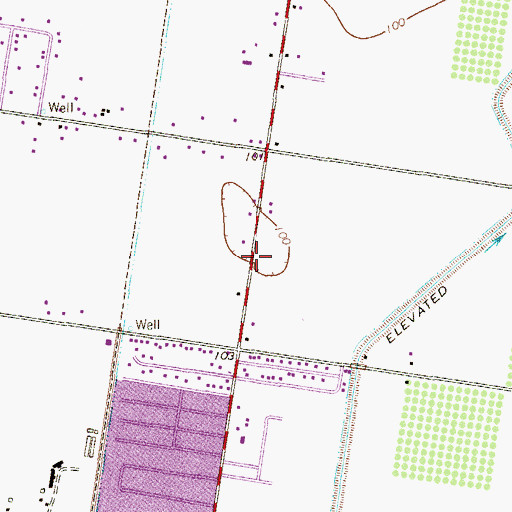 Topographic Map of San Juan Police Department, TX