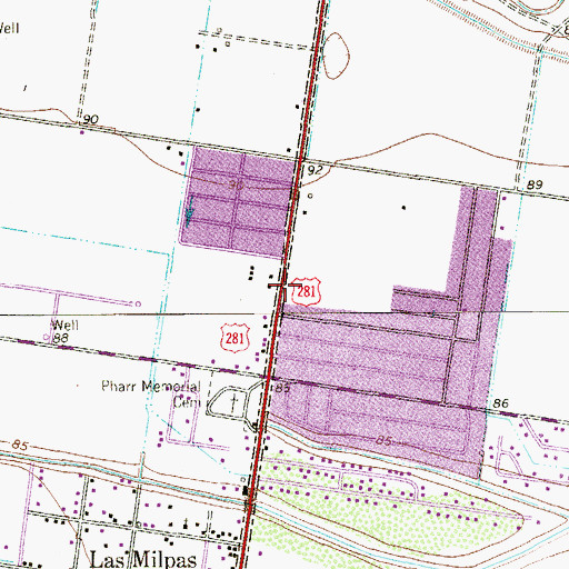 Topographic Map of Pharr Police Department Substation, TX