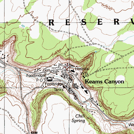 Topographic Map of Department of Health Indian Hospital, AZ