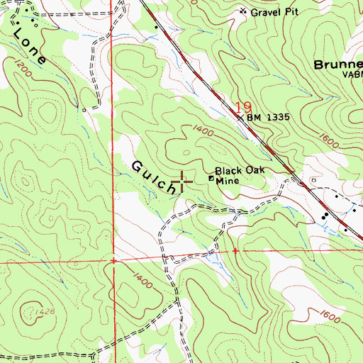 Topographic Map of Black Oak Mine, CA