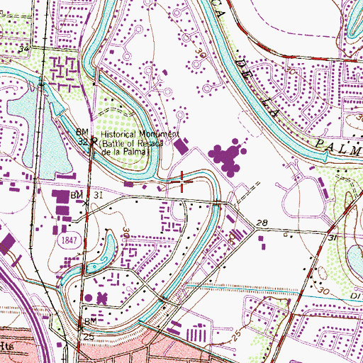 Topographic Map of Brownsville Independent School District Police Department, TX