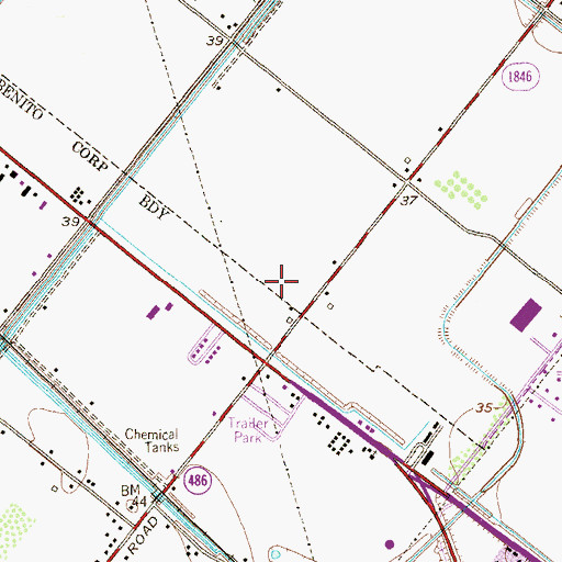 Topographic Map of San Benito Police Department, TX