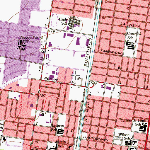 Topographic Map of McAllen Police Department, TX