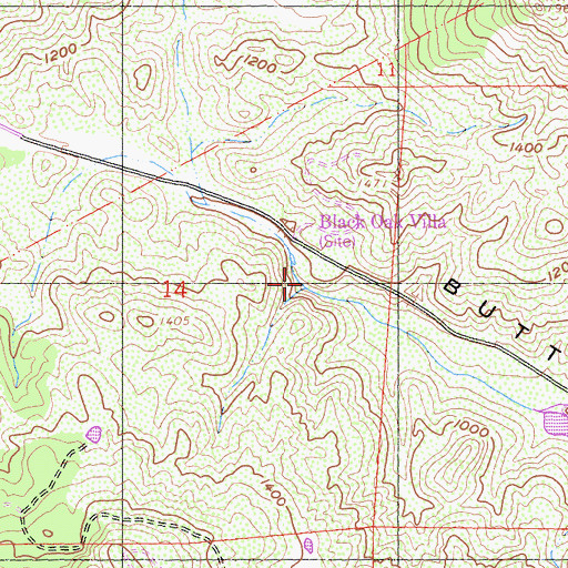Topographic Map of Black Oak Villa, CA