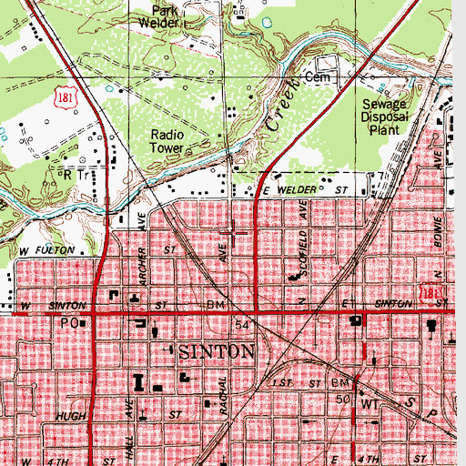 Topographic Map of San Patricio County Sheriff's Office, TX