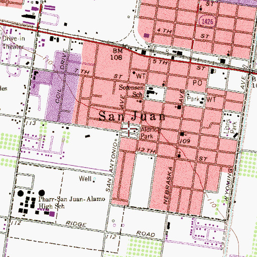 Topographic Map of San Juan Police Department Substation, TX