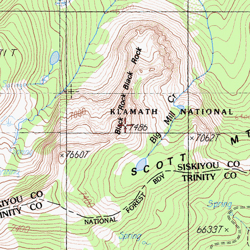 Topographic Map of Black Rock, CA