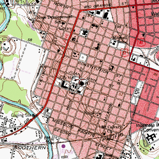 Topographic Map of Victoria Post Office, TX