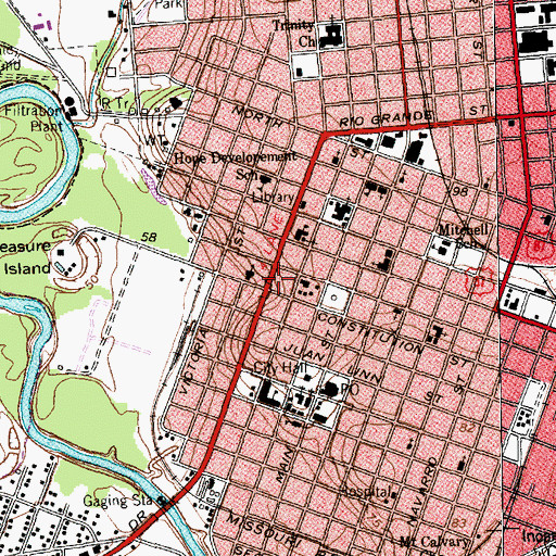 Topographic Map of Victoria County Sheriff's Department, TX