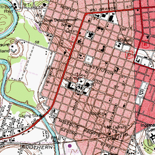 Topographic Map of Victoria Police Department - Training, TX