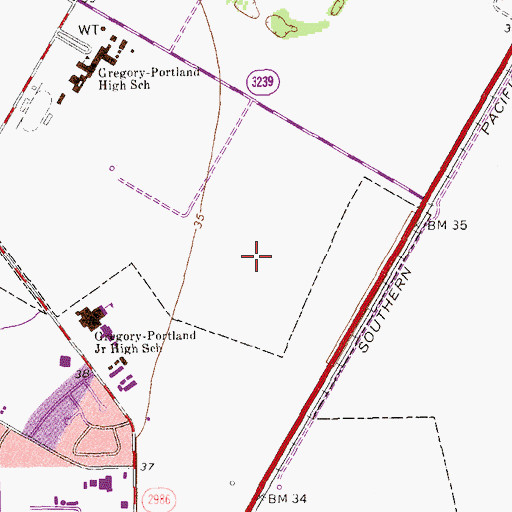 Topographic Map of Portland Police Department, TX