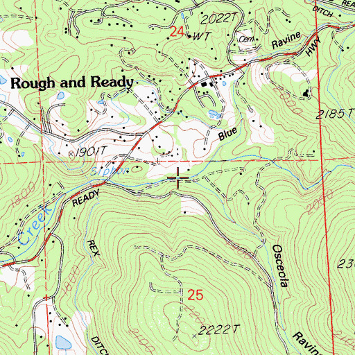 Topographic Map of Blue Ravine, CA