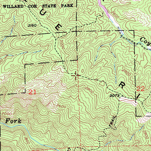 Topographic Map of Blue Ridge, CA