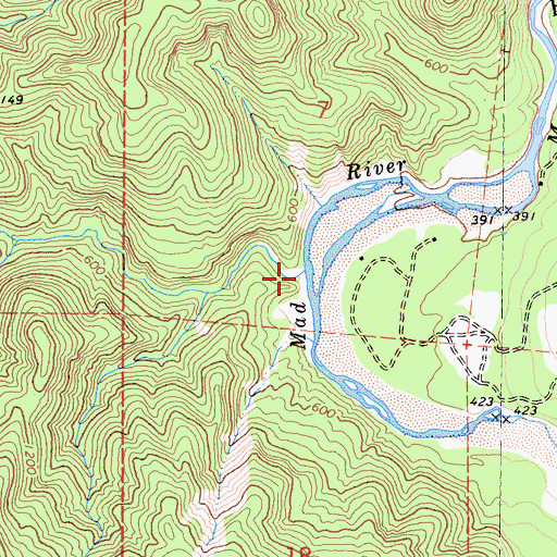 Topographic Map of Blue Slide Creek, CA