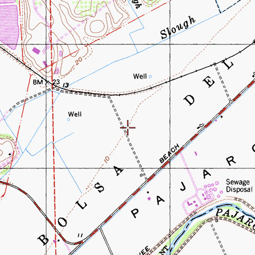 Topographic Map of Bolsa Del Pajaro, CA