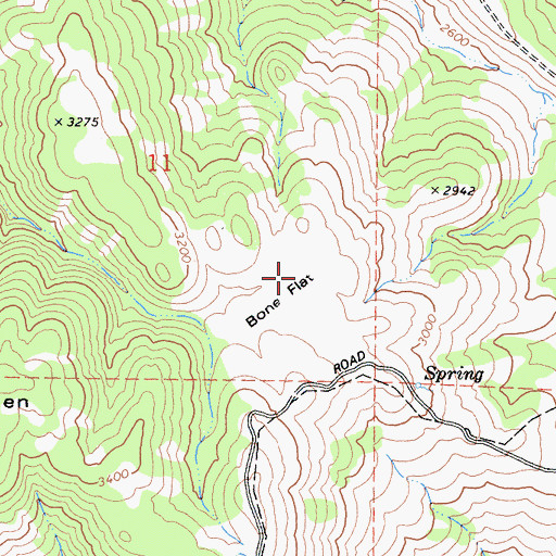 Topographic Map of Bone Flat, CA