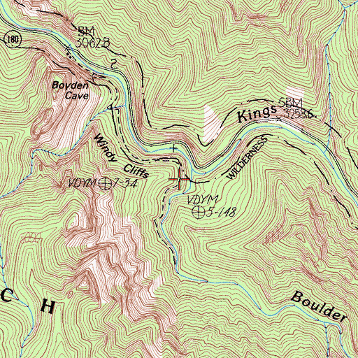 Topographic Map of Boulder Creek, CA