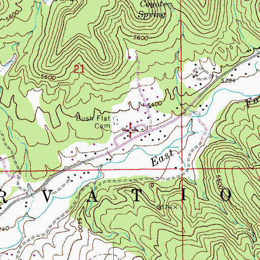 Topographic Map of East Fork Community Center, AZ