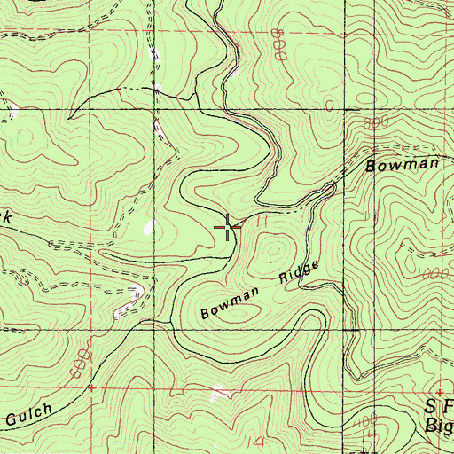 Topographic Map of Bowman Gulch, CA
