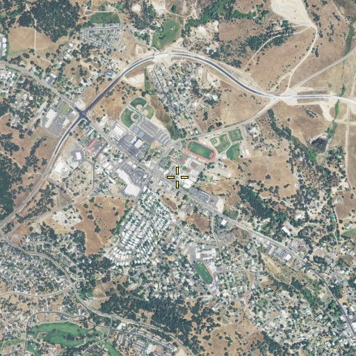 Aerial/Satellite Image of Bret Harte Union High School, CA