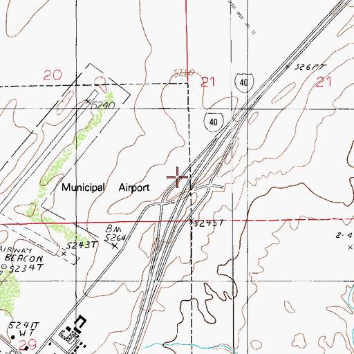 Topographic Map of East Holbrook Interchange, AZ