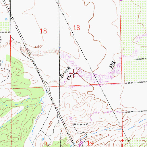 Topographic Map of Brush Creek, CA