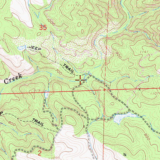 Topographic Map of Brushy Canyon, CA