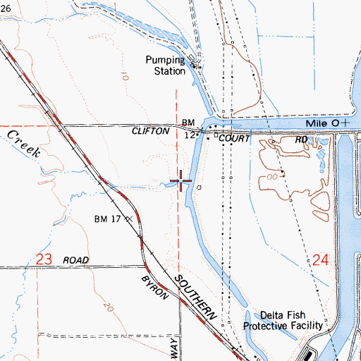 Topographic Map of Brushy Creek, CA