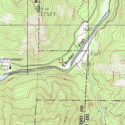 Topographic Map of Bucknell Creek, CA