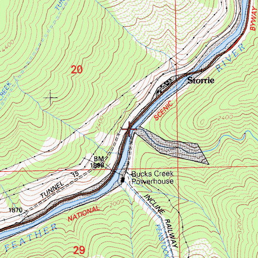 Topographic Map of Bucks Creek, CA
