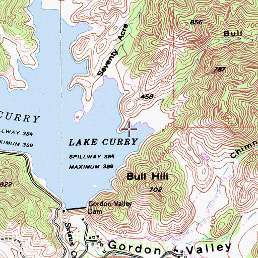 Topographic Map of Bull Canyon, CA