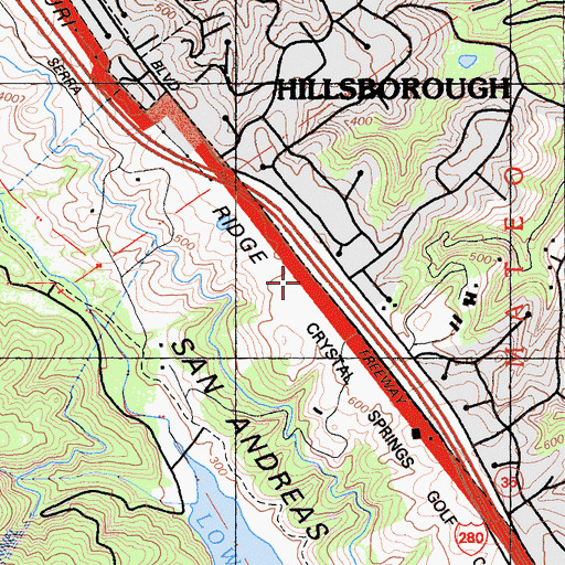 Topographic Map of Buri Buri Ridge, CA