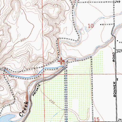 Topographic Map of Burns Creek, CA