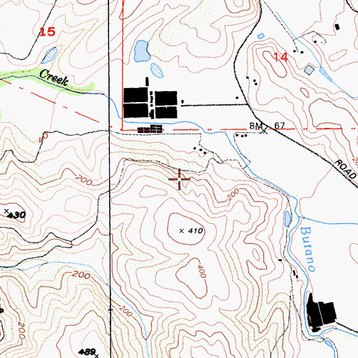 Topographic Map of Butano, CA