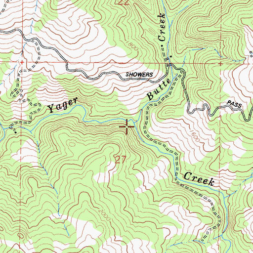 Topographic Map of Butte Creek, CA