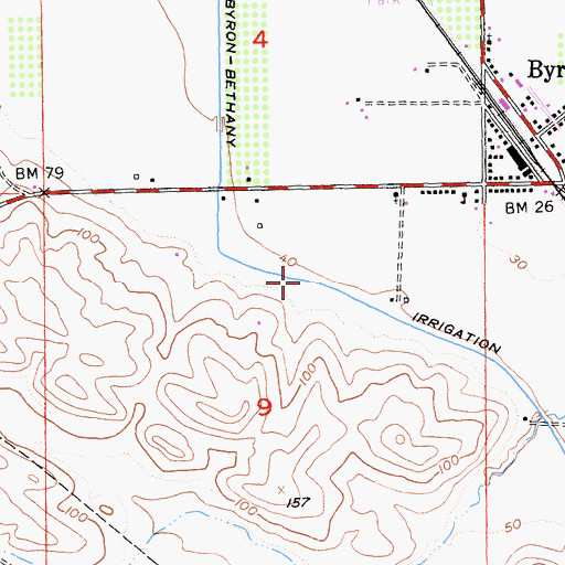 Topographic Map of Byron-Bethany Irrigation Canal, CA