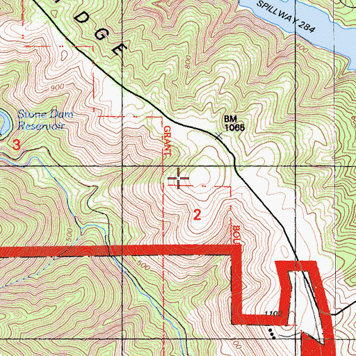 Topographic Map of Cahill Ridge, CA