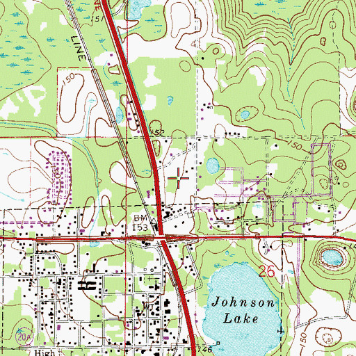 Topographic Map of Hawthorne Square Shopping Center, FL