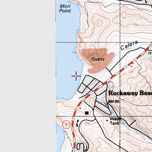 Topographic Map of Calera Valley, CA