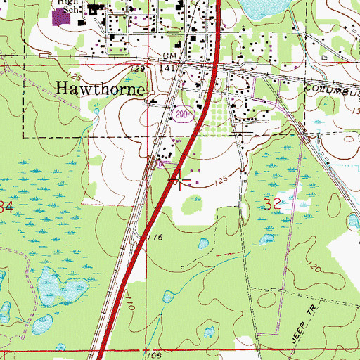 Topographic Map of St. Philip Neri Catholic Church, FL