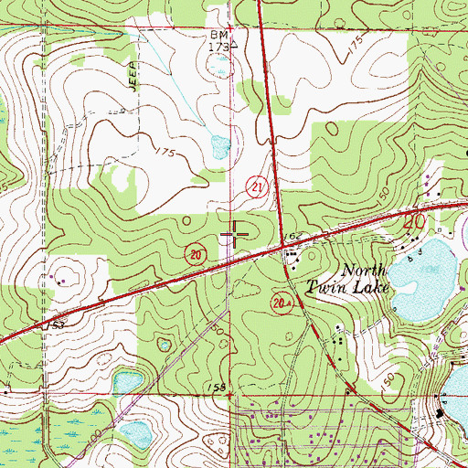 Topographic Map of Hawthorne OCB Electric Substation, FL