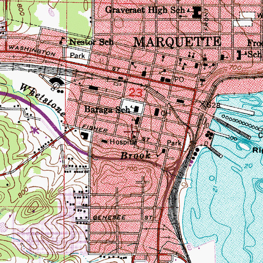 Topographic Map of Father Marquette Catholic Elementary School, MI